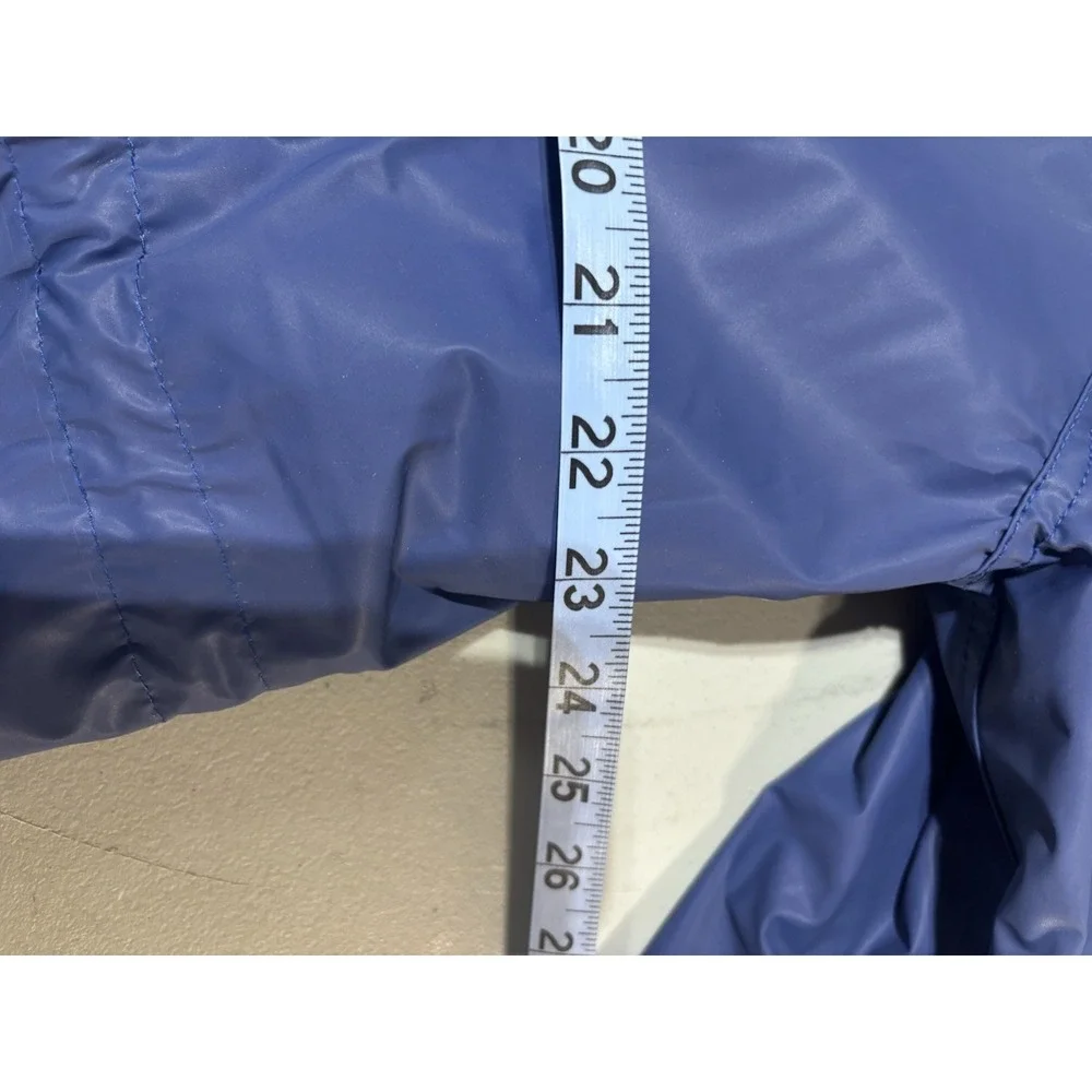 Totes Blue‎ Rain Jacket Slicker PVC Plaid Flannel Lined Women Size Medium